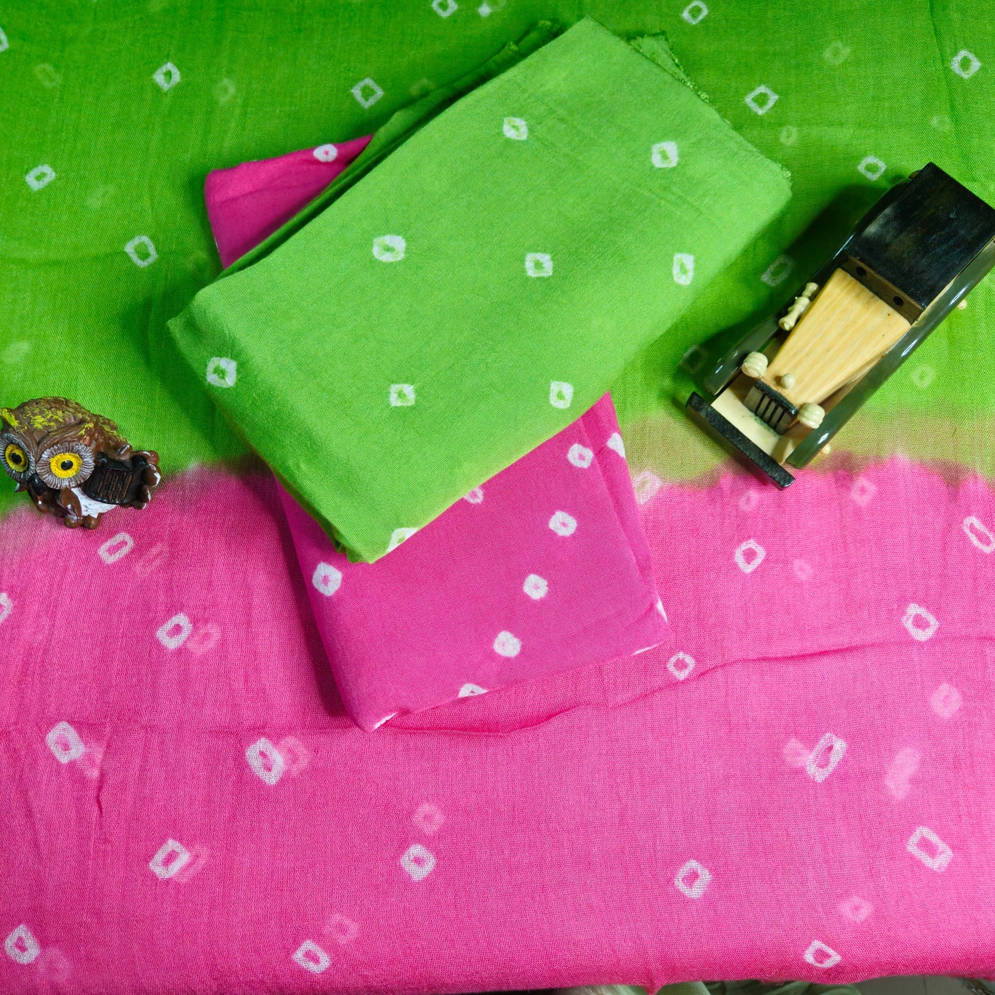 Rayon Bandhni Unstitched Set