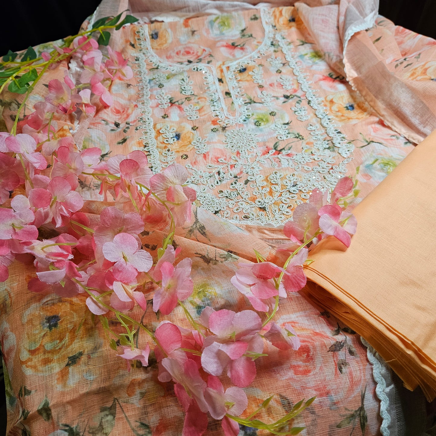 Lilan Cotton Unstitched Kurti Set