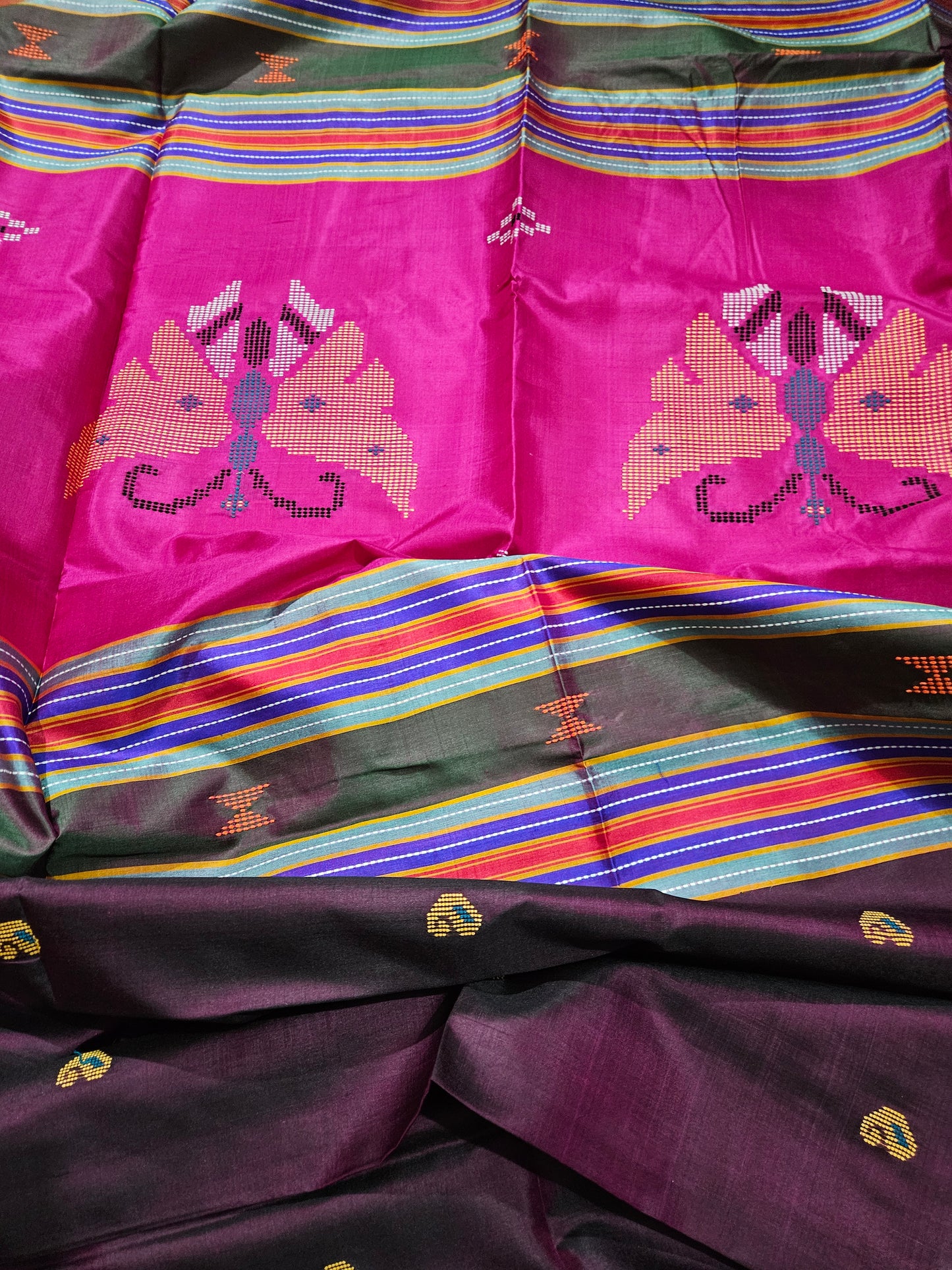 Bishnupuri Kalakhetra Silk Saree
