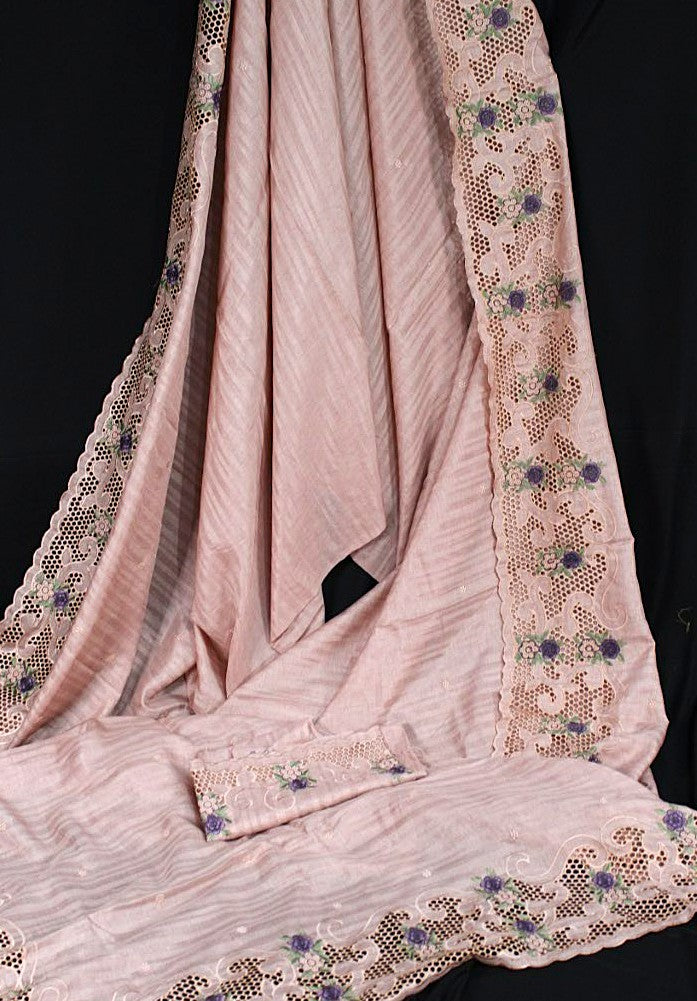 Blush Pink Semi-Tussar Saree