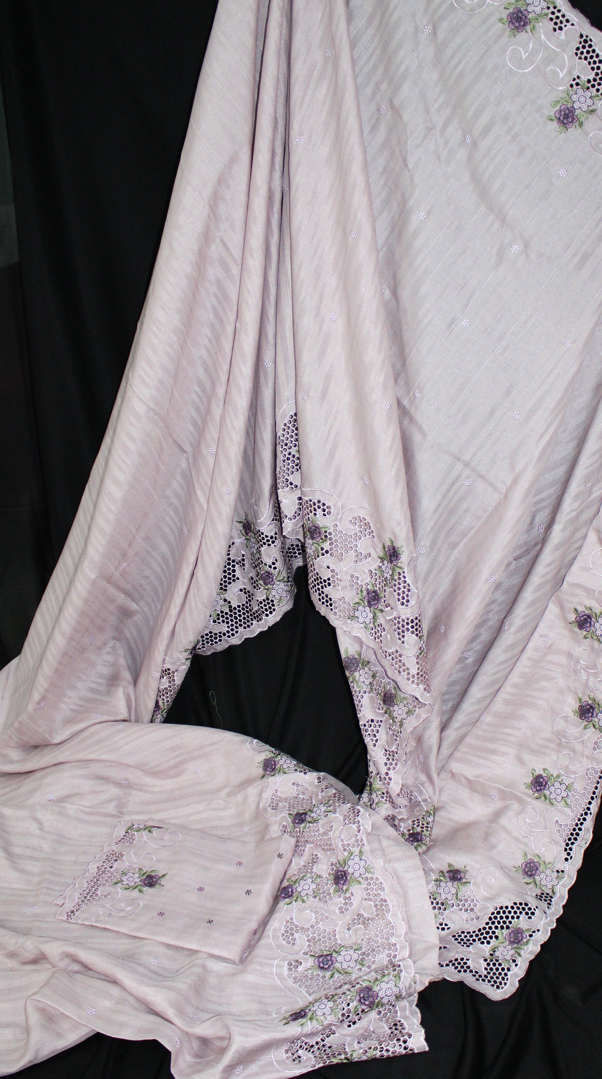 Pearl Lavender Semi-Tussar Saree