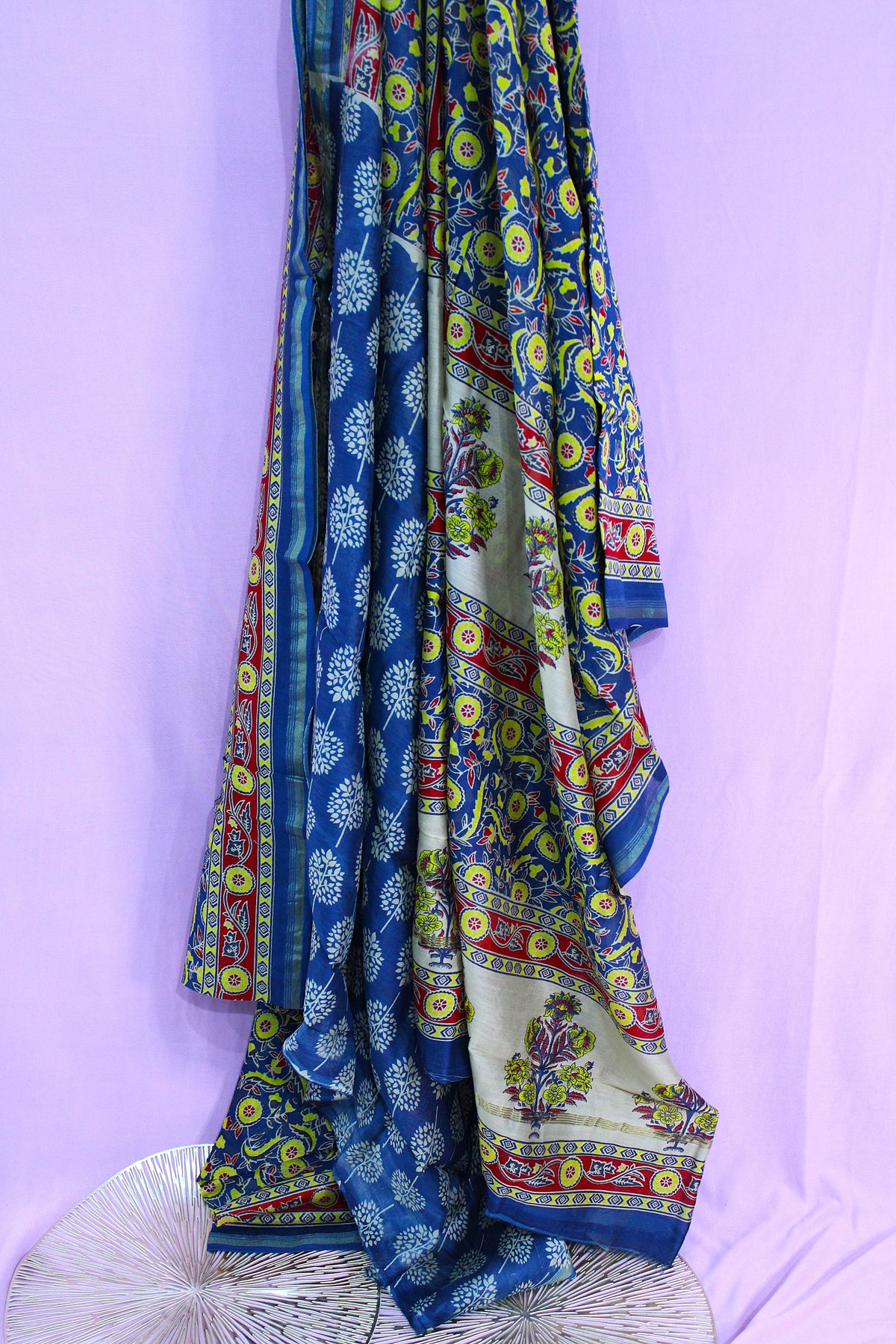 The Wandering Monsoon – Handblock Printed Kalamkari Saree