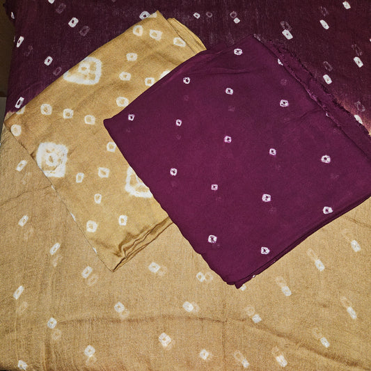 Rayon Bandhni Unstitched Set