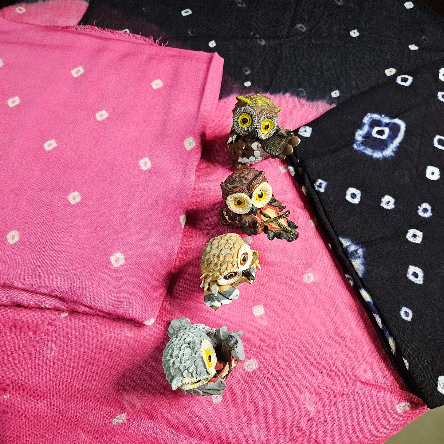 Rayon Bandhni Unstitched Set