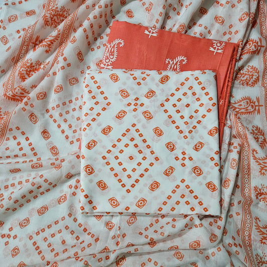 Soft Malmal Cotton Unstitched Kurti Sets