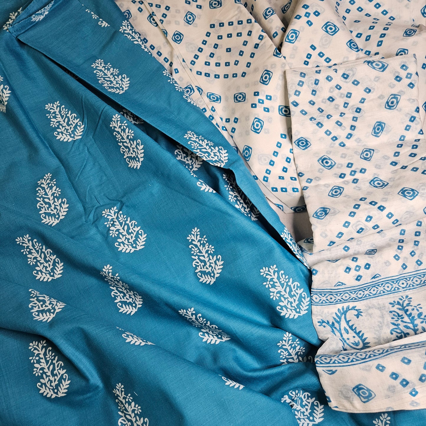 Soft Malmal Cotton Unstitched Kurti Sets