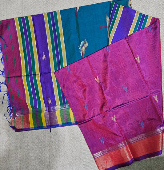 Bishnupuri Kalakhetra Silk Saree