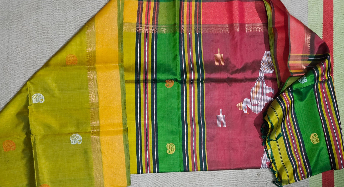 Bishnupuri Kalakhetra Silk Saree