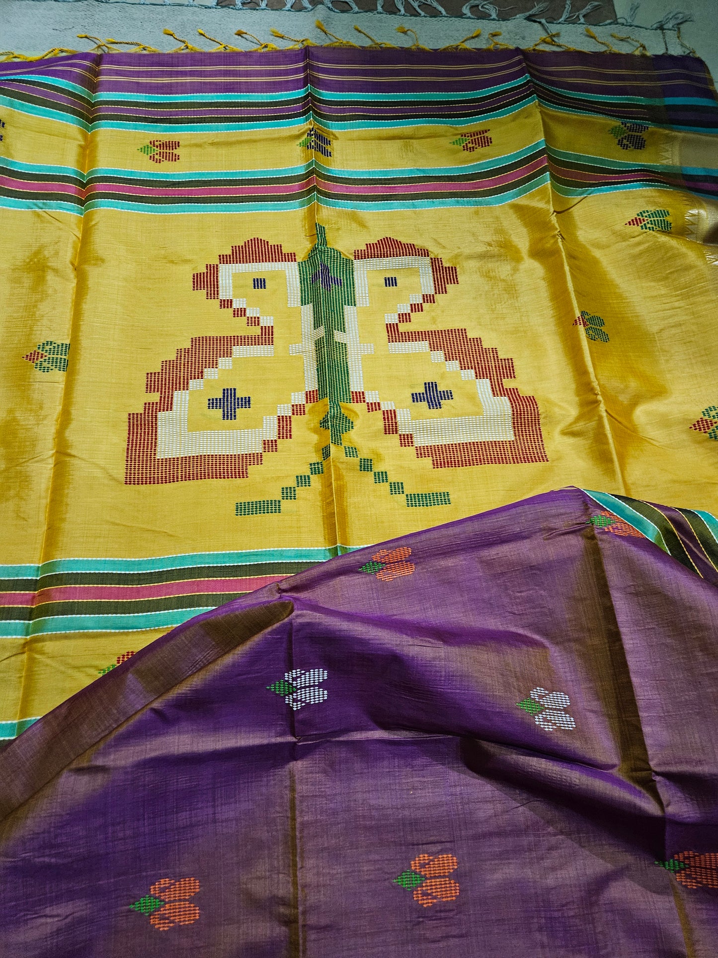 Bishnupuri Kalakhetra Silk Saree