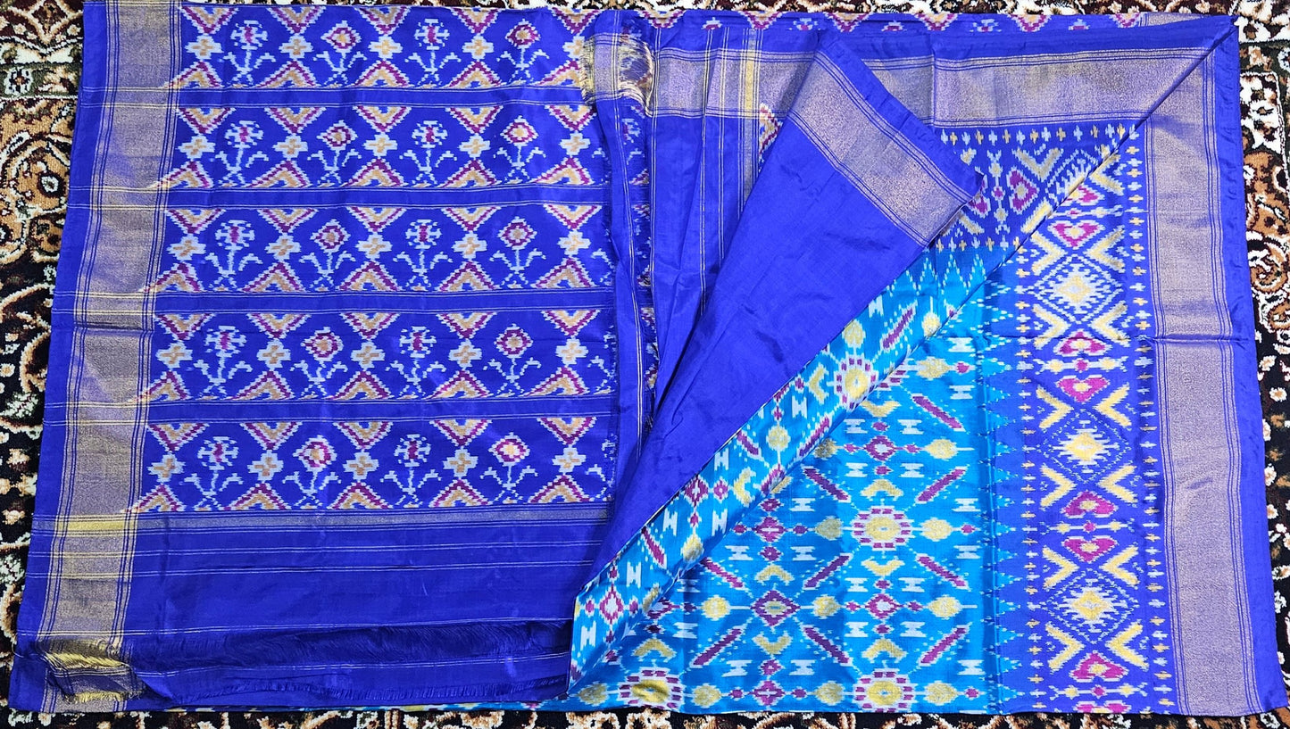 Ikat Pochampally Saree with Geometric Patterns