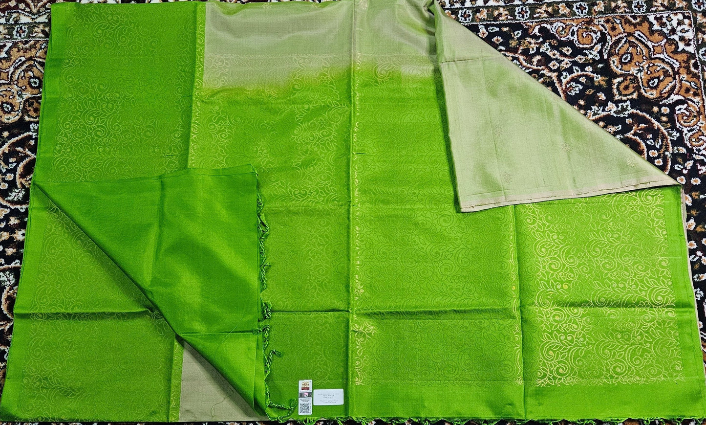Kanchipuram Pure Silk Saree with Double Body Wrap and Blouse Piece
