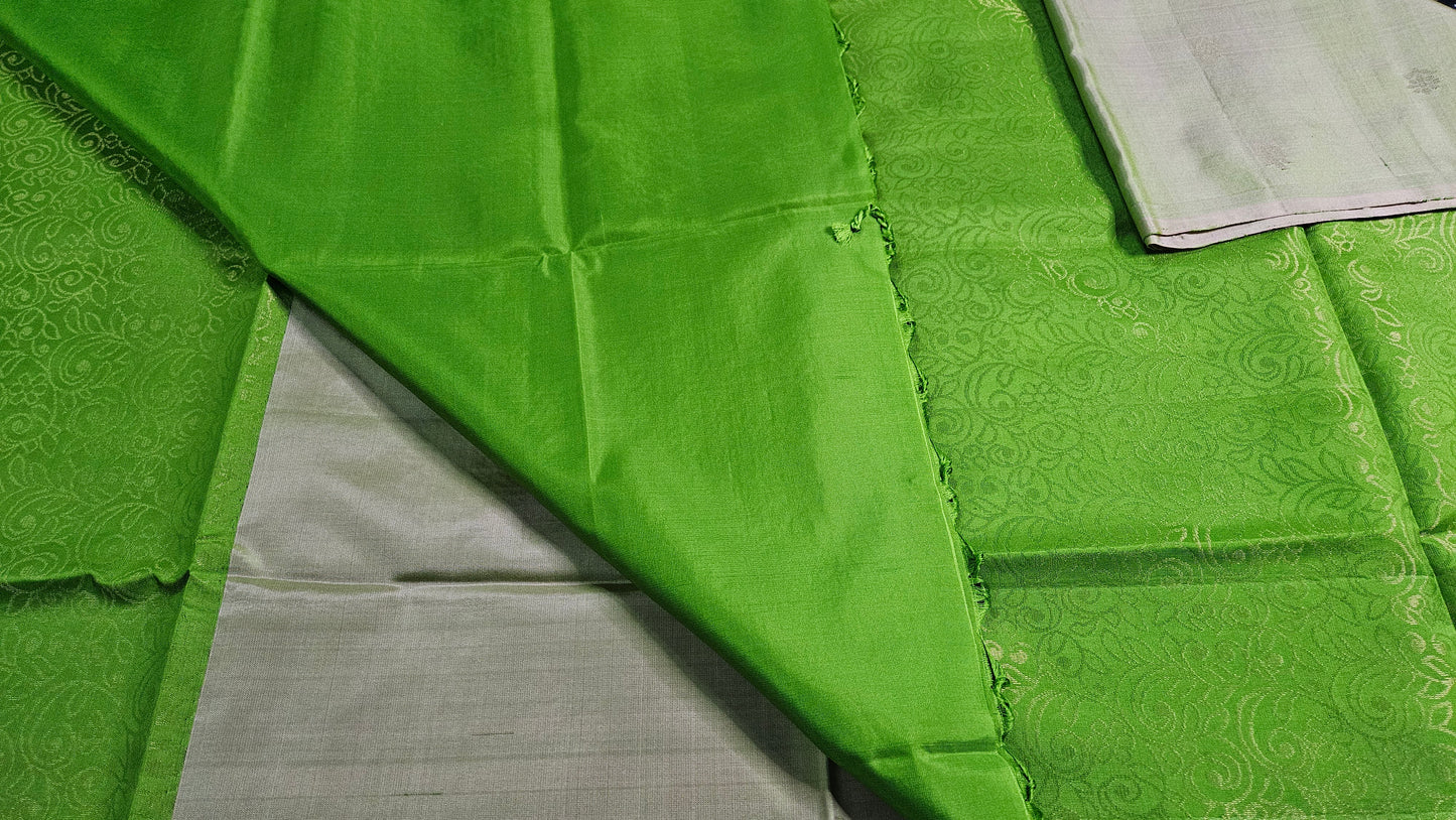 Kanchipuram Pure Silk Saree with Double Body Wrap and Blouse Piece