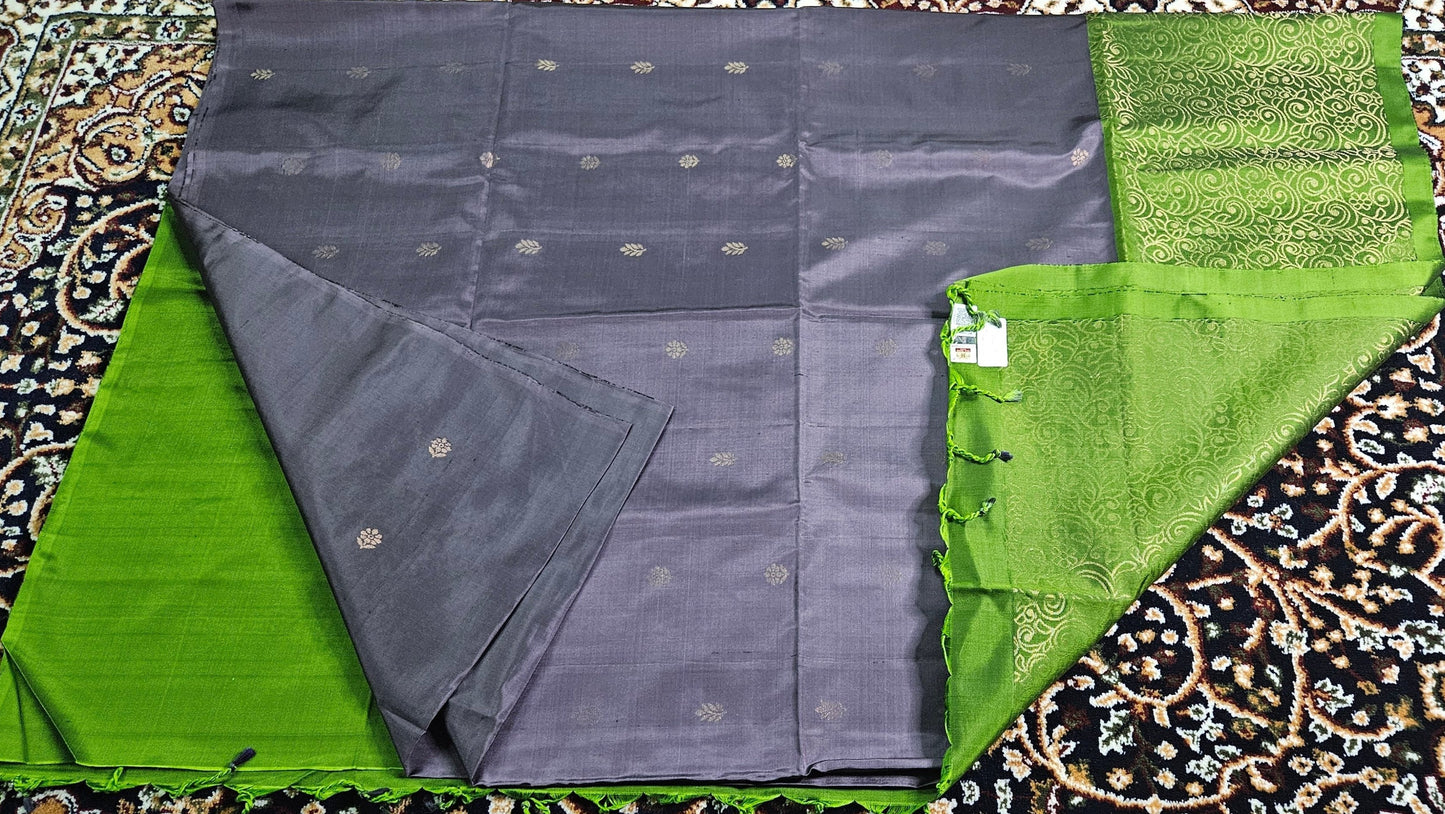 Kanchipuram Pure Silk Saree with Double Body Wrap and Blouse Piece