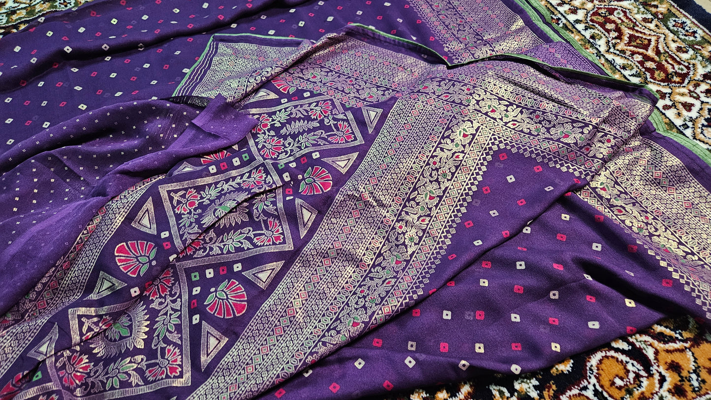 Chiffon Bandhni Saree