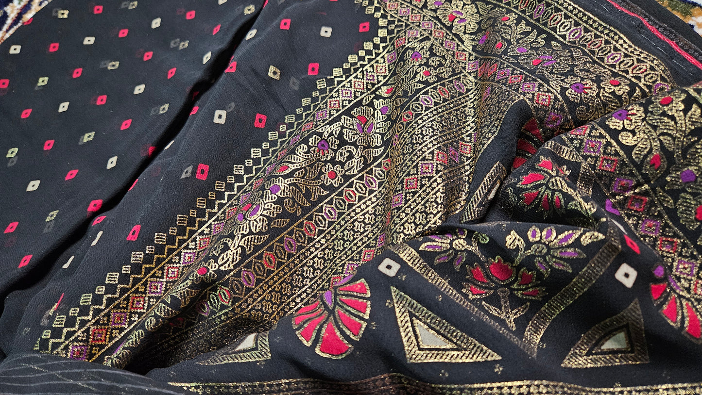 Chiffon Bandhni Saree