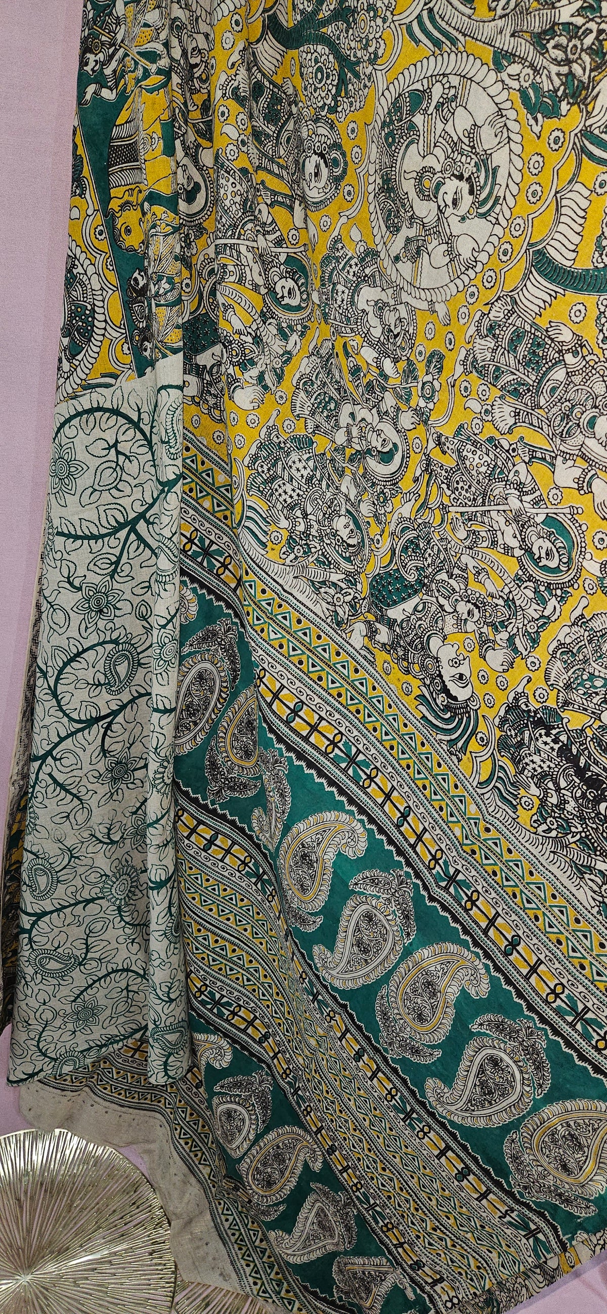 Traditional Kalamkari Motif Saree
