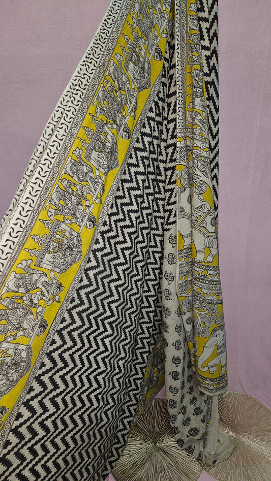 The Royal Procession – Kalamkari Pure Cotton Saree