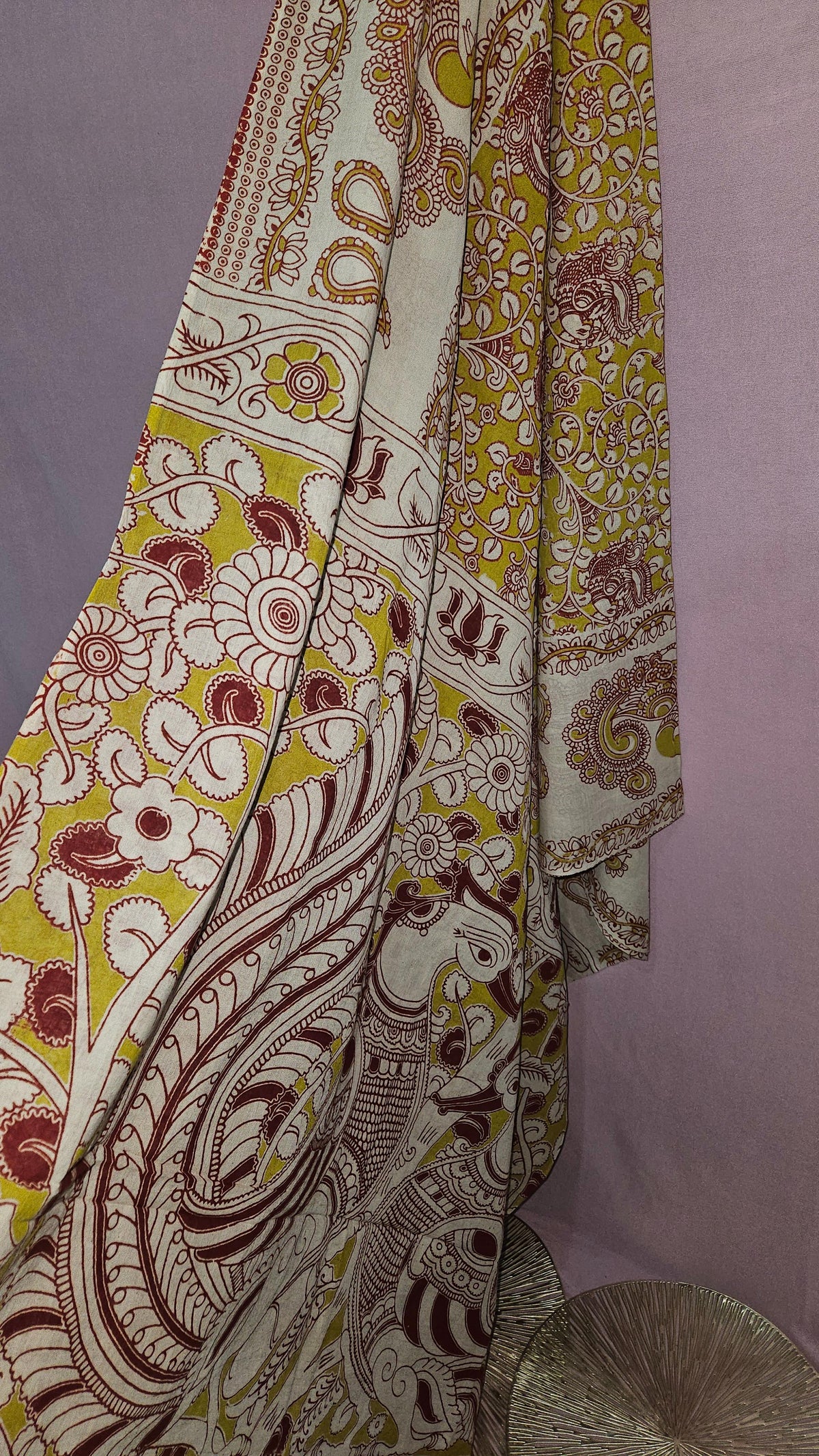 The Enchanted Garden – Kalamkari Pure Cotton Saree