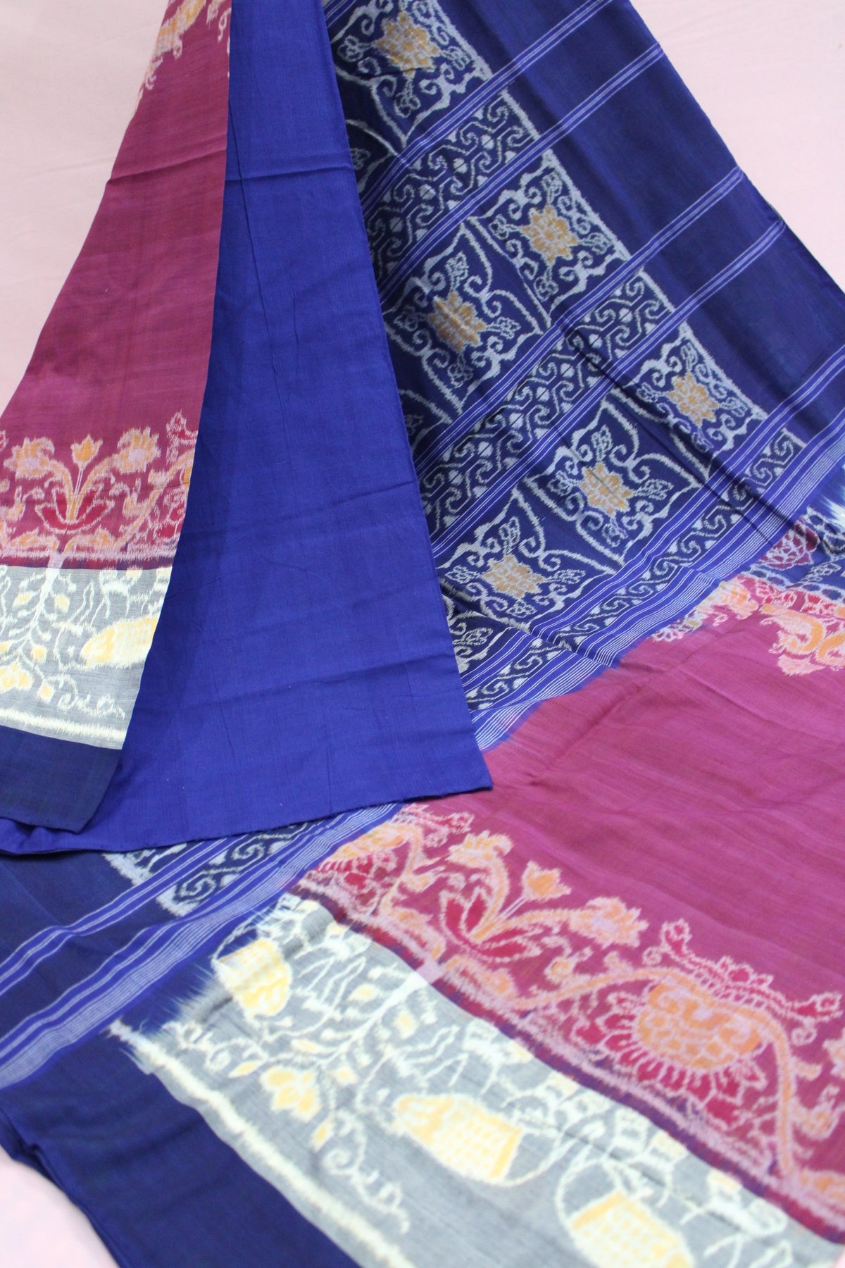 Royal Blue and Magenta Sambalpuri Bandha
