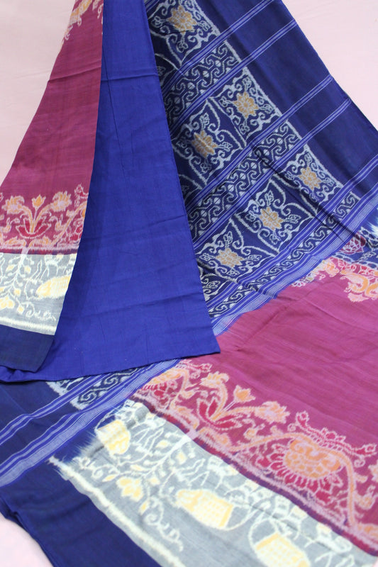 Royal Blue and Magenta Sambalpuri Bandha