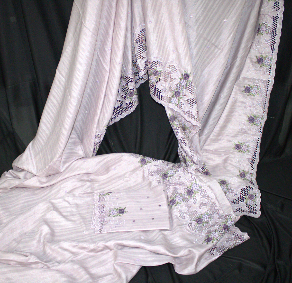 Pearl Lavender Semi-Tussar Saree