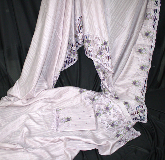 Pearl Lavender Semi-Tussar Saree