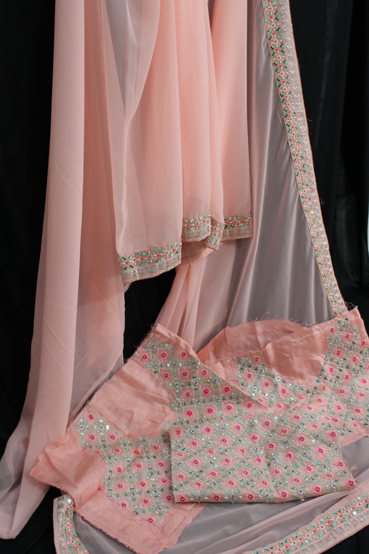 Gotta Patti Style Chiffon Saree