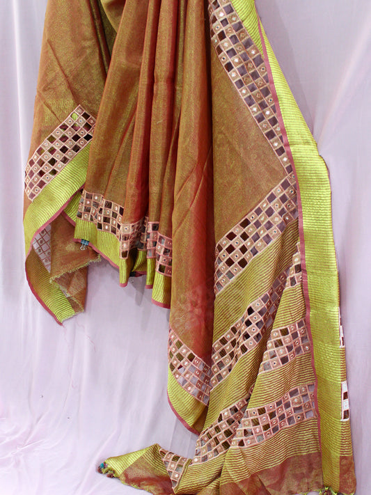 Semi-Moonga Meena Banarasi Saree