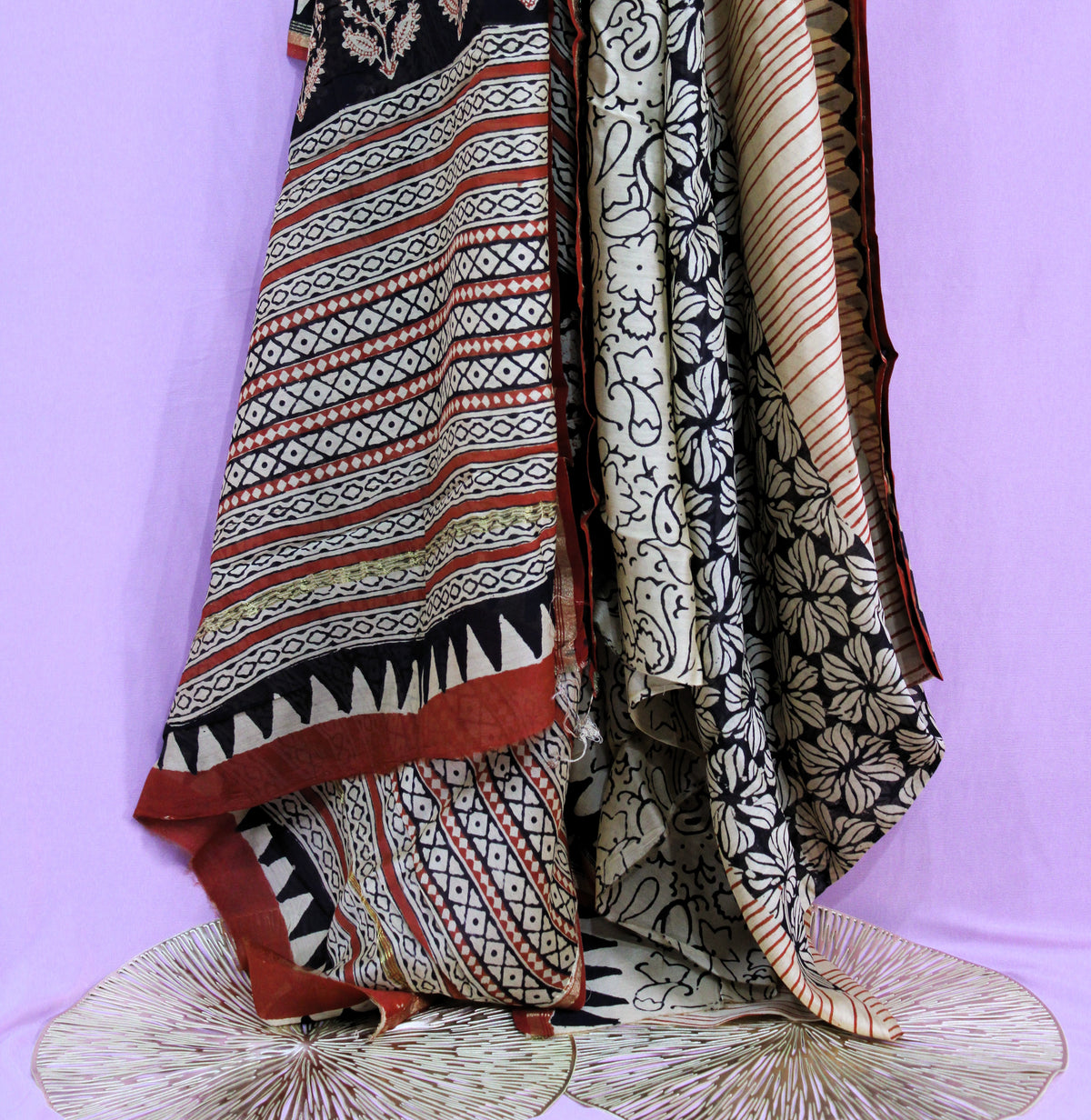 The Unwritten Rhythm – Handblock Printed Kalamkari Saree