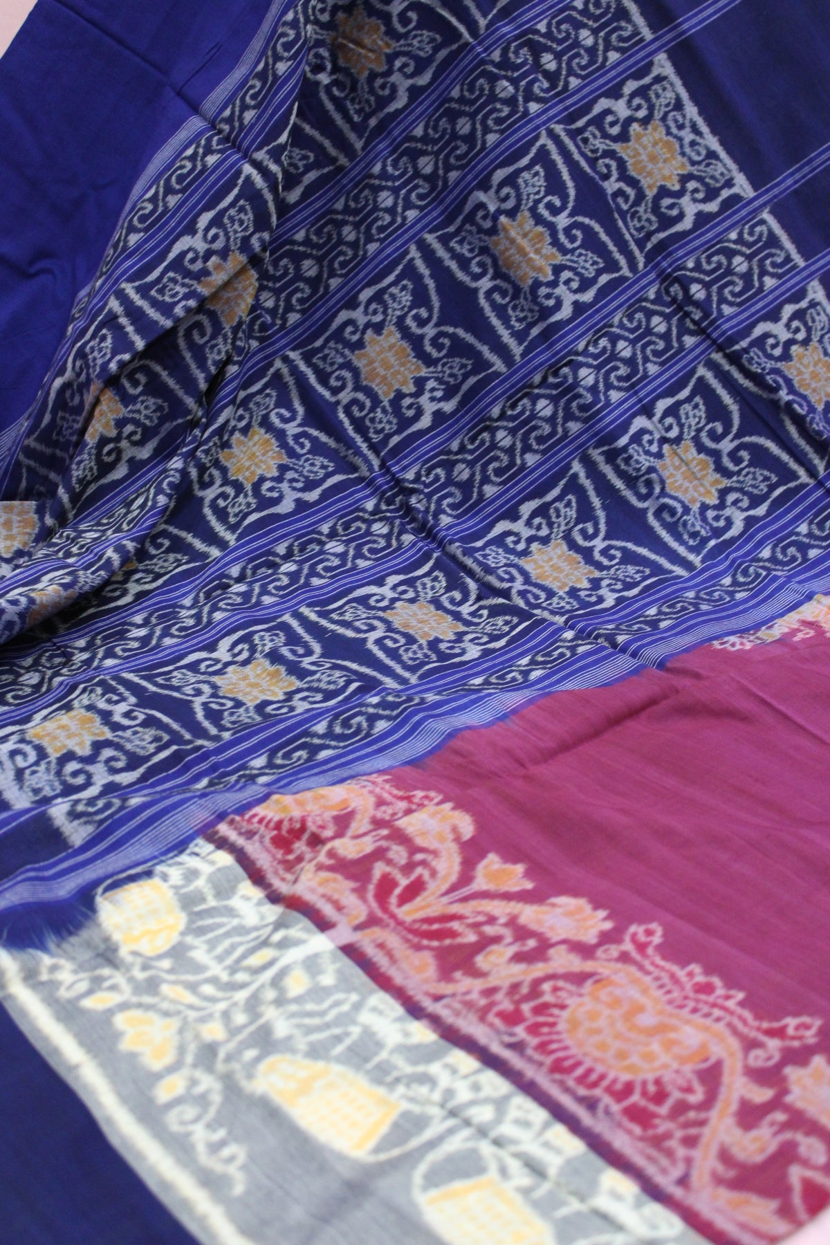 Royal Blue and Magenta Sambalpuri Bandha