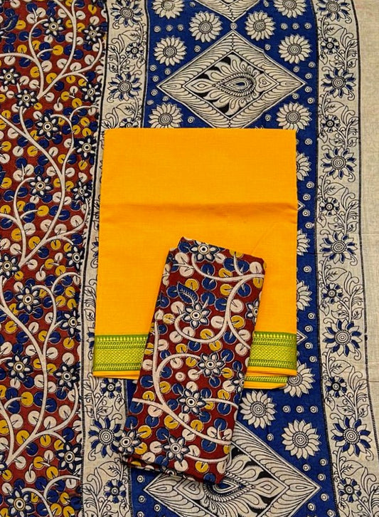 Kalamkari Pure Cotton Unstitched Suit Set