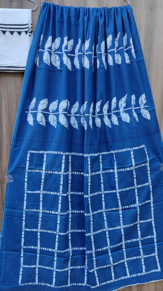 Mulmul Cotton Saree with Blouse Piece